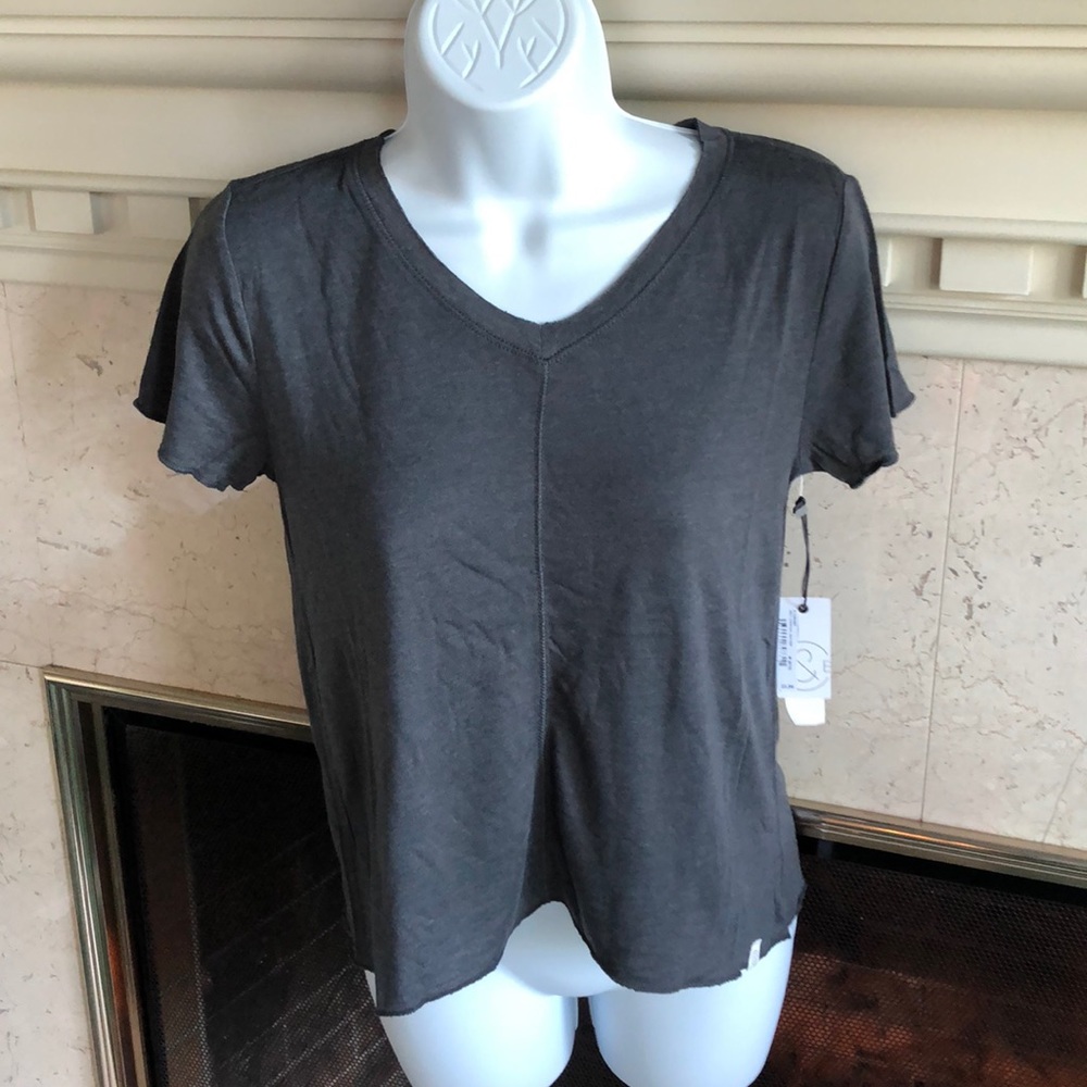 New Treasure and Bond Grey V Neck T Shirt